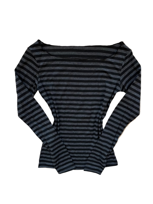 Ariana's striped off shoulder long sleeve