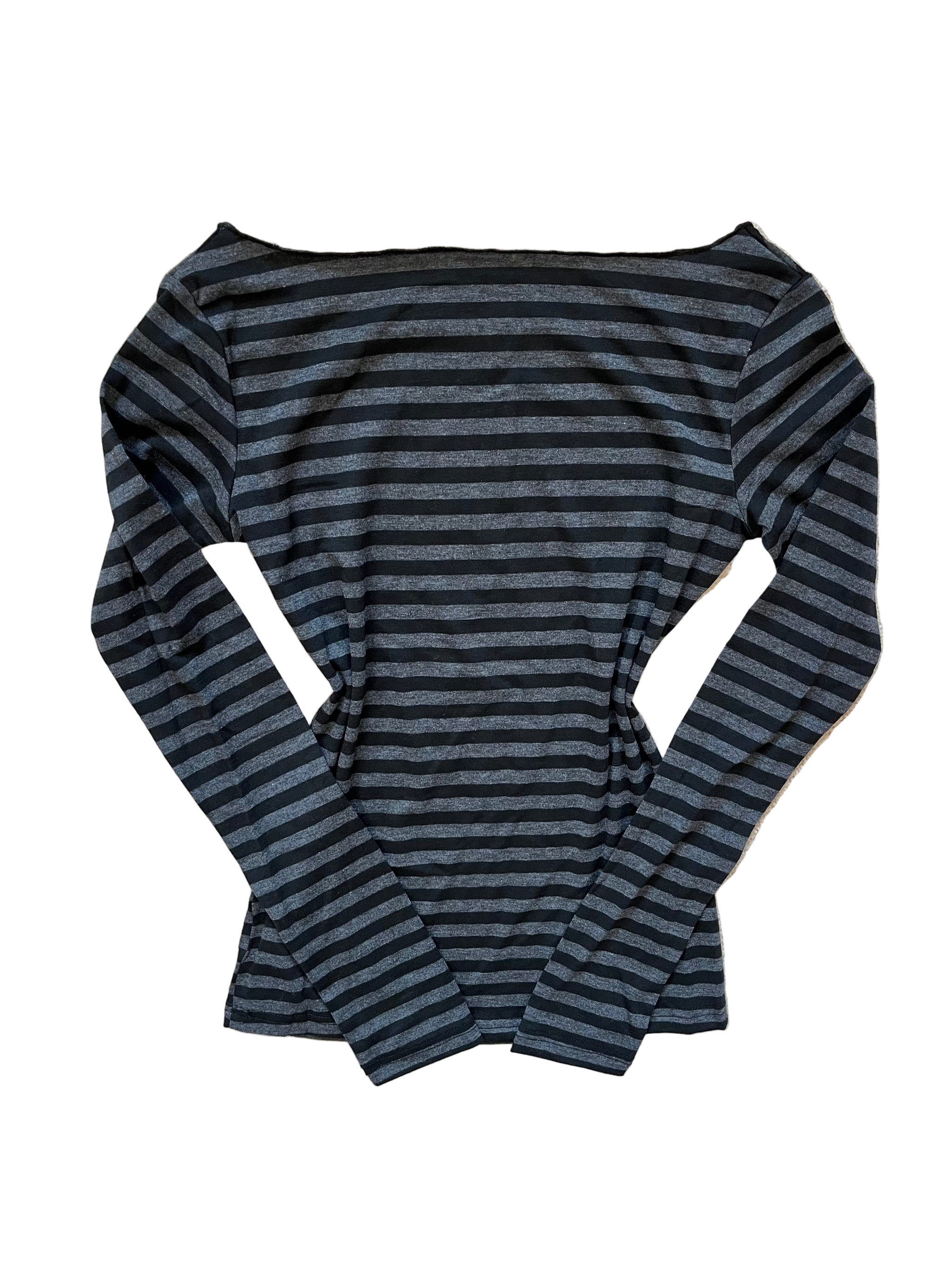 Ariana's striped off shoulder long sleeve