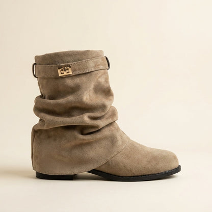 Cecilia Slouchy Suede Boots - Black
