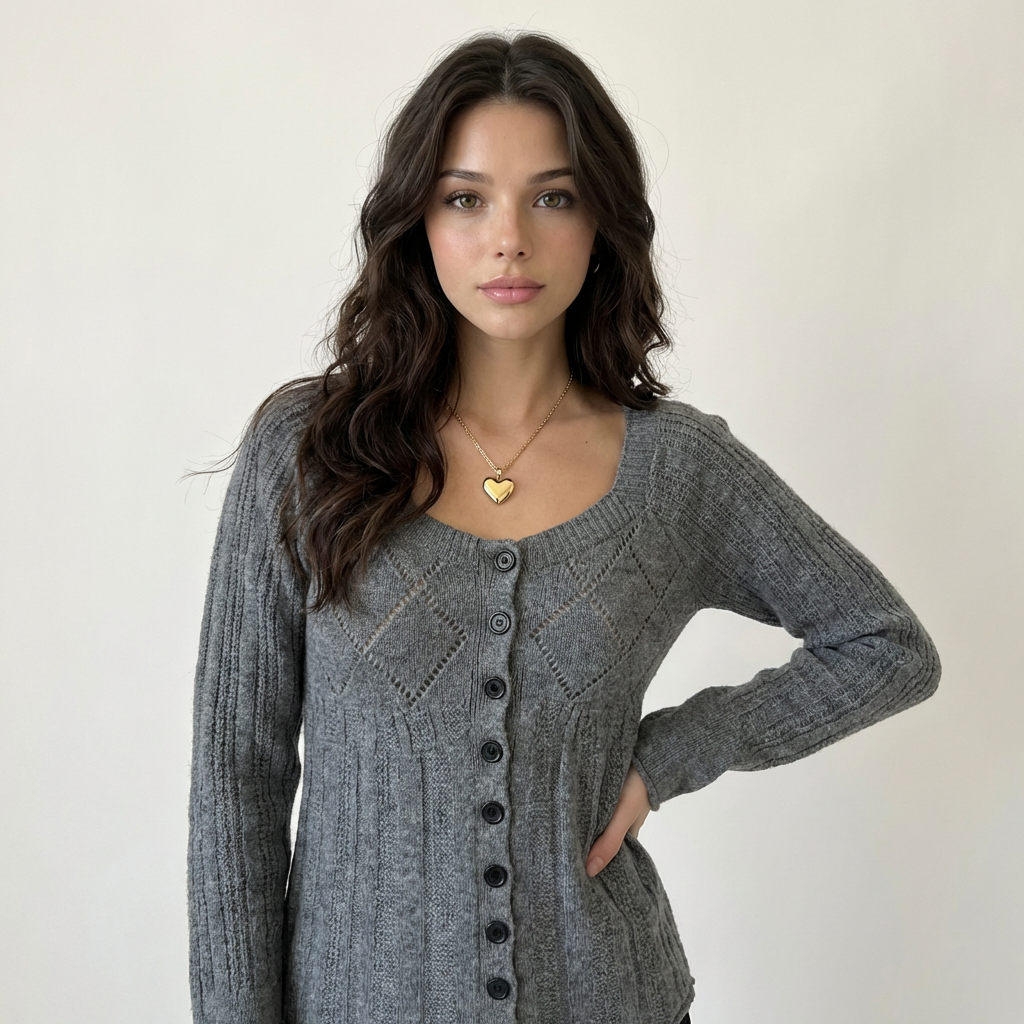 Esme's grey babydoll jumper