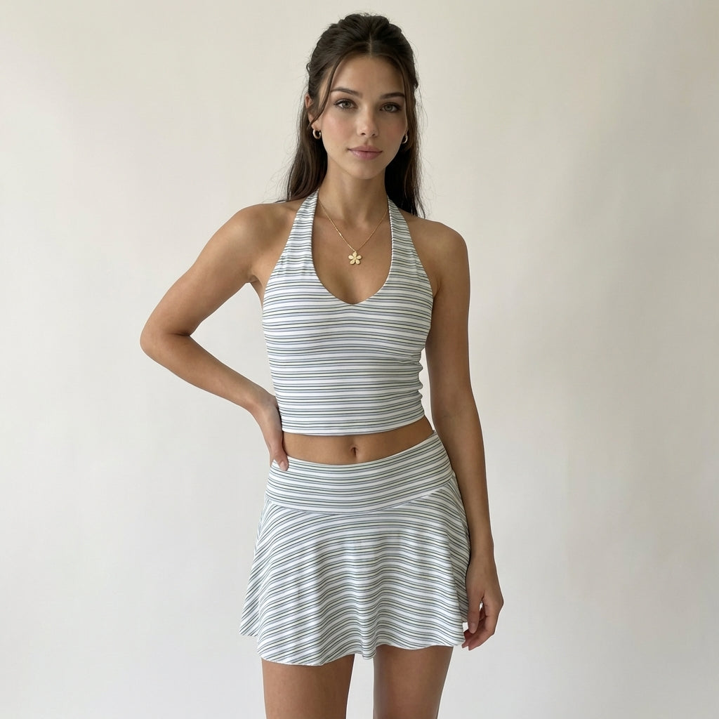 Charlotte Halter top and skirt set