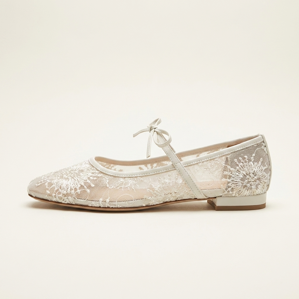 Blossom Lace Ballet Flat - Black